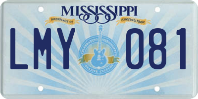 MS license plate LMY081