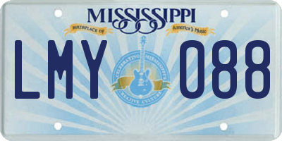 MS license plate LMY088