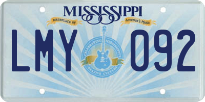 MS license plate LMY092