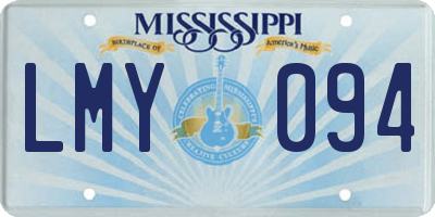 MS license plate LMY094
