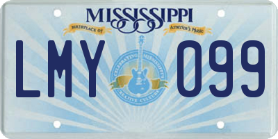 MS license plate LMY099