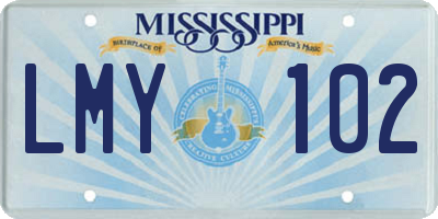 MS license plate LMY102