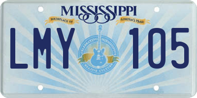 MS license plate LMY105