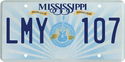 MS license plate LMY107