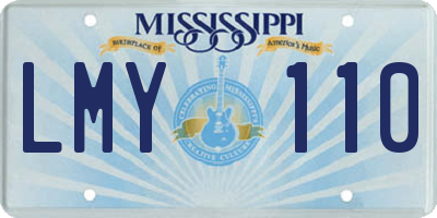 MS license plate LMY110