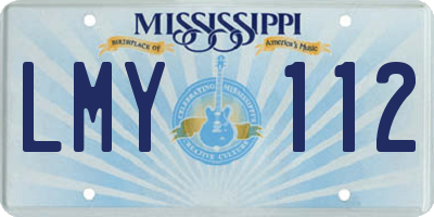 MS license plate LMY112