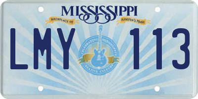 MS license plate LMY113