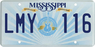 MS license plate LMY116