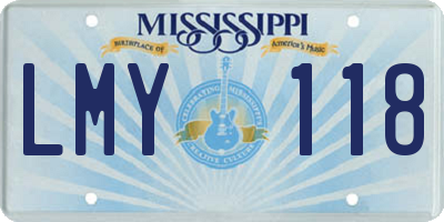 MS license plate LMY118