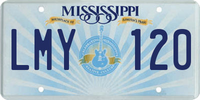 MS license plate LMY120