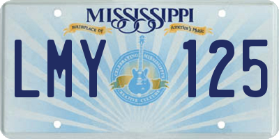 MS license plate LMY125