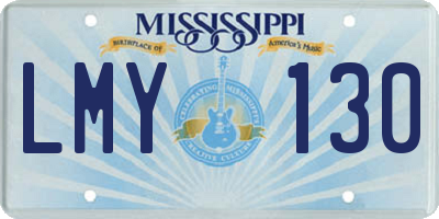 MS license plate LMY130