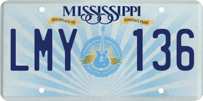 MS license plate LMY136