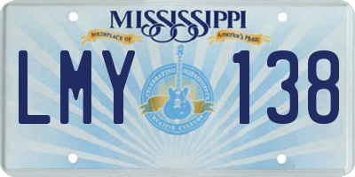 MS license plate LMY138
