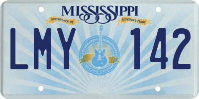 MS license plate LMY142
