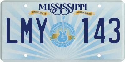 MS license plate LMY143