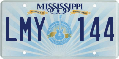MS license plate LMY144
