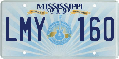 MS license plate LMY160