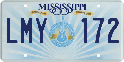 MS license plate LMY172
