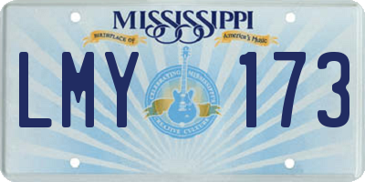 MS license plate LMY173