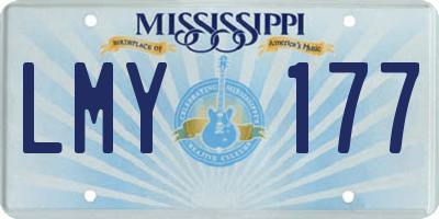 MS license plate LMY177