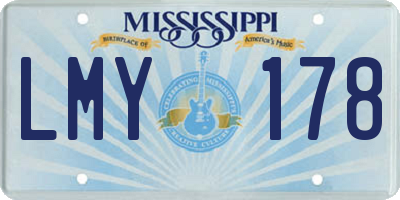 MS license plate LMY178