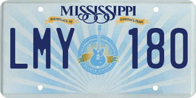 MS license plate LMY180