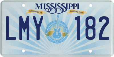 MS license plate LMY182