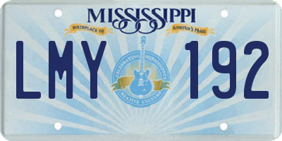 MS license plate LMY192