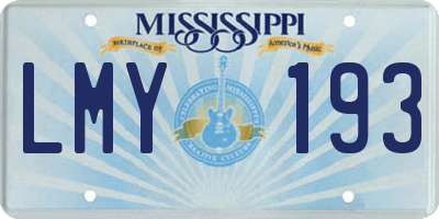MS license plate LMY193