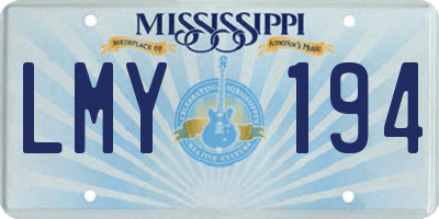 MS license plate LMY194