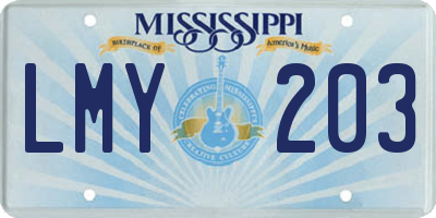 MS license plate LMY203