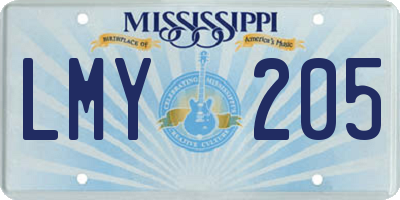 MS license plate LMY205