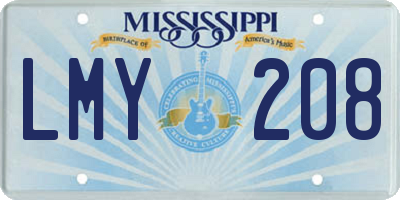 MS license plate LMY208