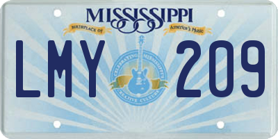 MS license plate LMY209