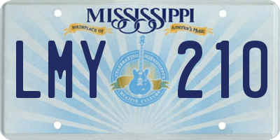 MS license plate LMY210