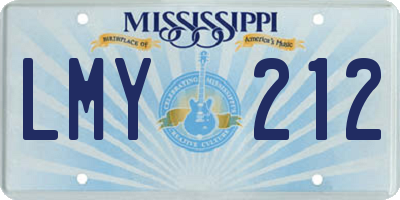 MS license plate LMY212