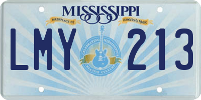 MS license plate LMY213