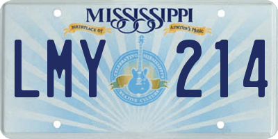MS license plate LMY214