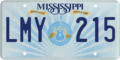 MS license plate LMY215