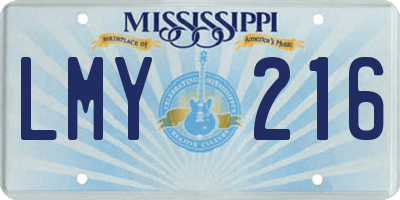 MS license plate LMY216