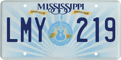 MS license plate LMY219