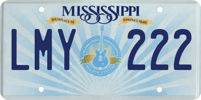 MS license plate LMY222