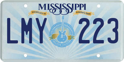 MS license plate LMY223