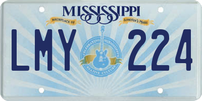 MS license plate LMY224