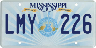 MS license plate LMY226