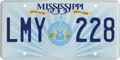 MS license plate LMY228