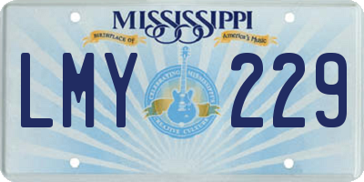 MS license plate LMY229