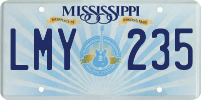 MS license plate LMY235