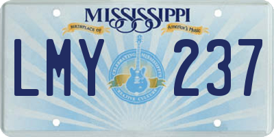 MS license plate LMY237